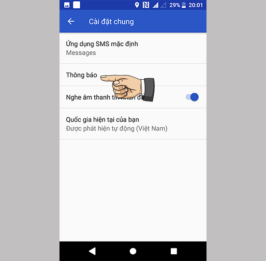 Chọn thông báo